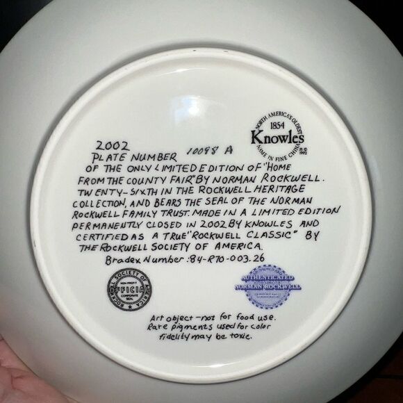 Norman Rockwell Heritage Collection vintage 2002 “Home From the County Fair” - Picture 8 of 9